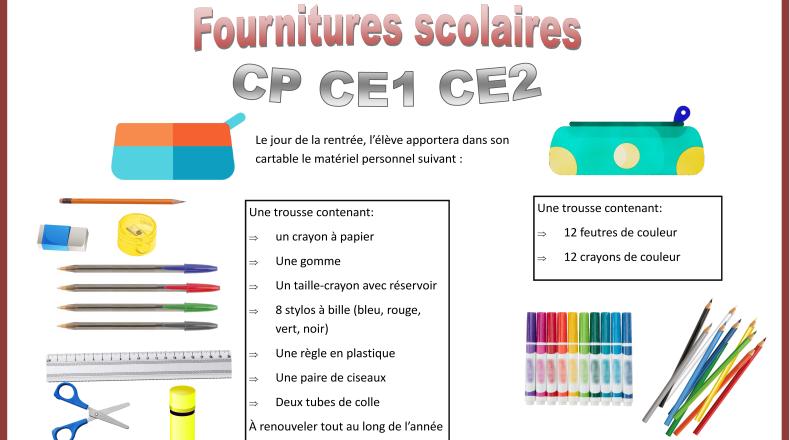 Fournitures élémentaire